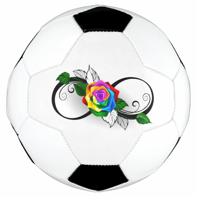Infinity Symbol with Rainbow Rose Soccer Ball (Front)