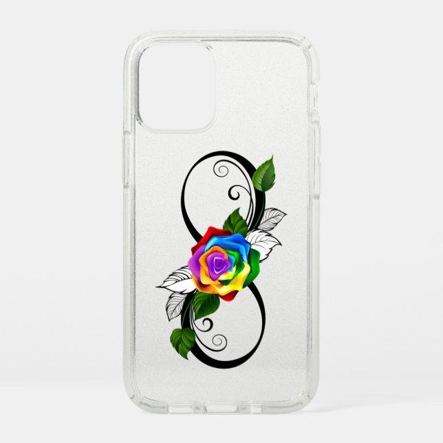 Infinity Symbol with Rainbow Rose Speck iPhone 12 Mini Case (Front)