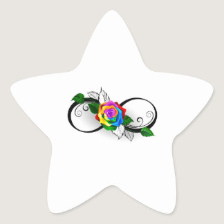 Infinity Symbol with Rainbow Rose Star Sticker