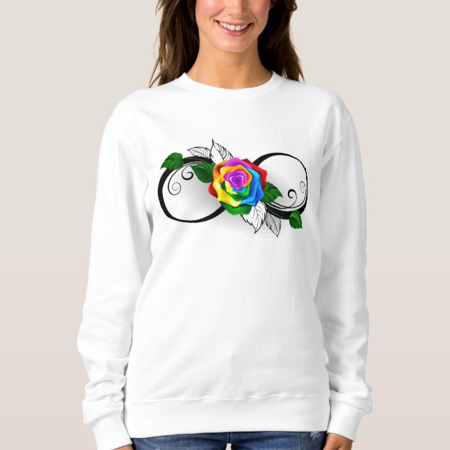 Infinity Symbol with Rainbow Rose Sweatshirt (Front)