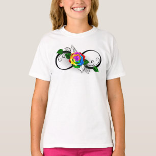 Infinity Symbol with Rainbow Rose T-Shirt
