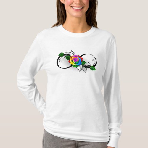 Infinity Symbol with Rainbow Rose T_Shirt