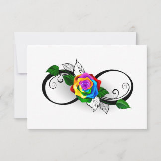Infinity Symbol with Rainbow Rose Thank You Card