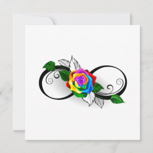 Infinity Symbol with Rainbow Rose Thank You Card