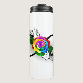 Infinity Symbol with Rainbow Rose Thermal Tumbler