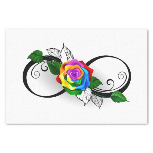 Infinity Symbol with Rainbow Rose Tissue Paper