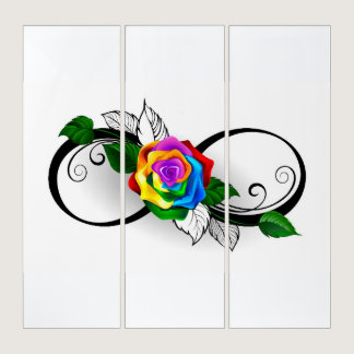 Infinity Symbol with Rainbow Rose Triptych