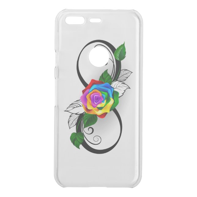 Infinity Symbol with Rainbow Rose Uncommon Google Pixel Case (Back)