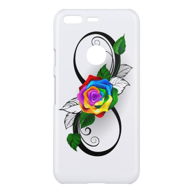 Infinity Symbol with Rainbow Rose Uncommon Google Pixel Case (Back)