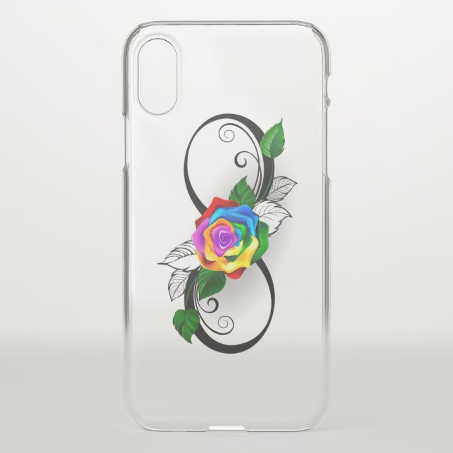 Infinity Symbol with Rainbow Rose Uncommon iPhone Case (Back)