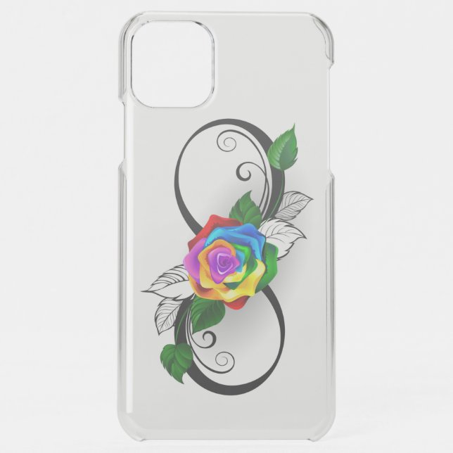 Infinity Symbol with Rainbow Rose Uncommon iPhone Case (Back)