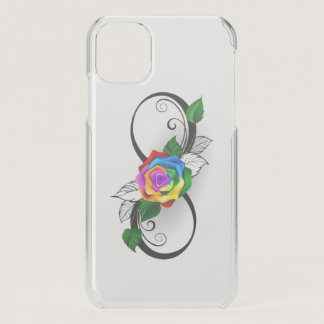 Infinity Symbol with Rainbow Rose iPhone 11 Case