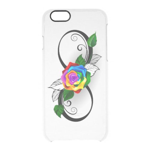 Infinity Symbol with Rainbow Rose Clear iPhone 66S Case