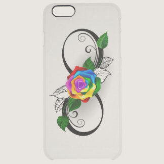 Infinity Symbol with Rainbow Rose Clear iPhone 6 Plus Case