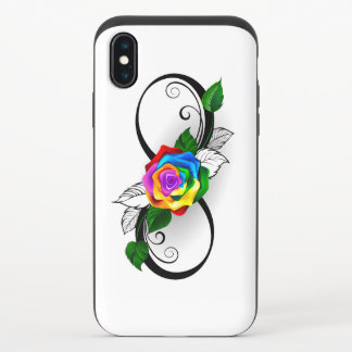 Infinity Symbol with Rainbow Rose iPhone XS Slider Case