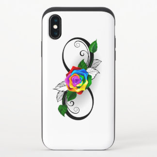 Infinity Symbol with Rainbow Rose iPhone X Slider Case