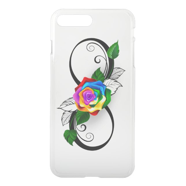 Infinity Symbol with Rainbow Rose Uncommon iPhone Case (Back)