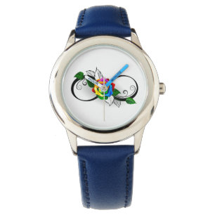 Infinity Symbol with Rainbow Rose Watch