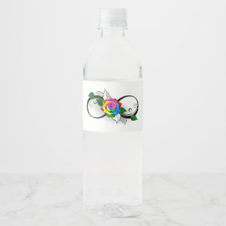 Infinity Symbol with Rainbow Rose Water Bottle Label