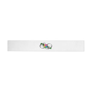 Infinity Symbol with Rainbow Rose Wrap Around Address Label