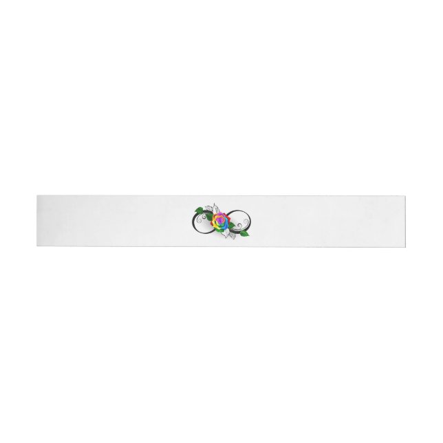 Infinity Symbol with Rainbow Rose Wrap Around Address Label (Individual)