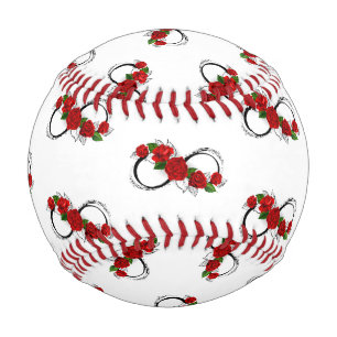 Infinity Symbol with Red Roses Baseball