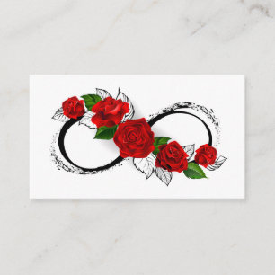 Infinity Symbol with Red Roses Discount Card