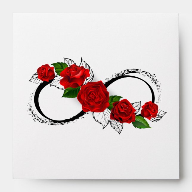 Infinity Symbol with Red Roses Envelope (Front)