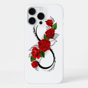 Infinity Symbol with Red Roses iPhone 16 Pro Max Case