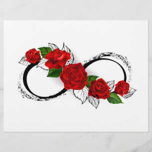 Infinity Symbol with Red Roses Letterhead