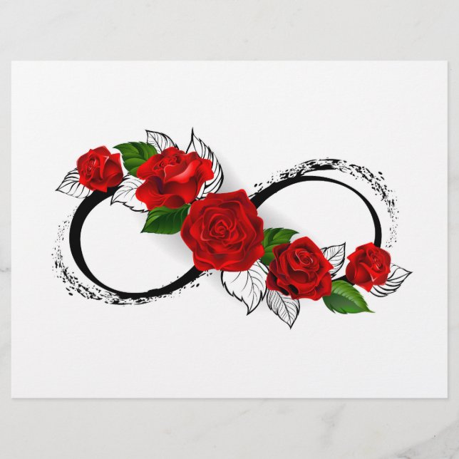 Infinity Symbol with Red Roses Letterhead (Front)
