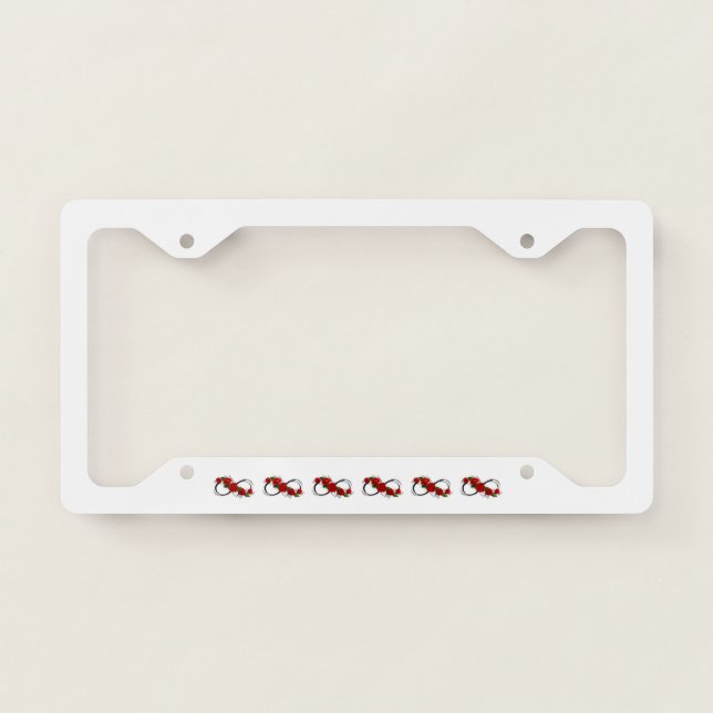 Infinity Symbol with Red Roses License Plate Frame (Front)