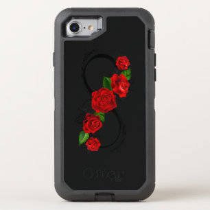 Infinity Symbol with Red Roses OtterBox Defender iPhone SE/8/7 Case