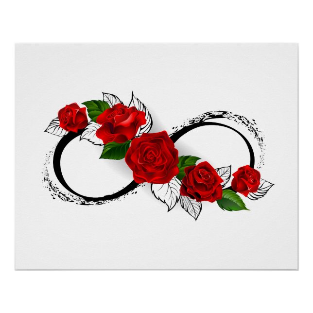 Infinity Symbol with Red Roses Poster (Front)