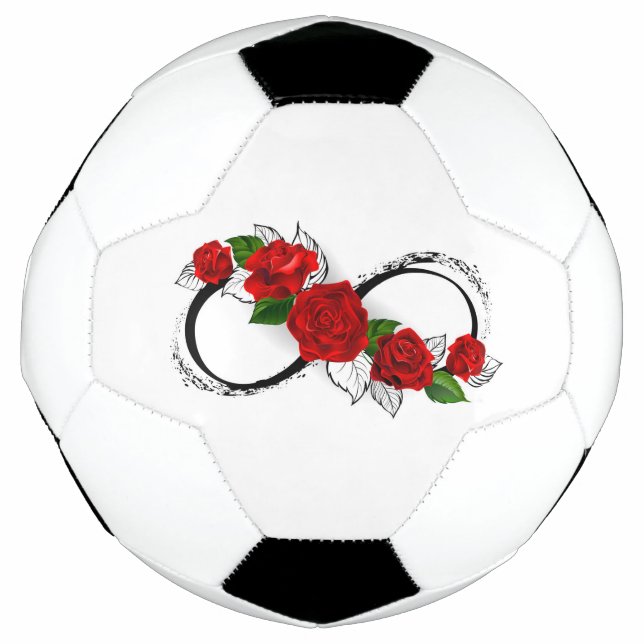 Infinity Symbol with Red Roses Soccer Ball (Front)