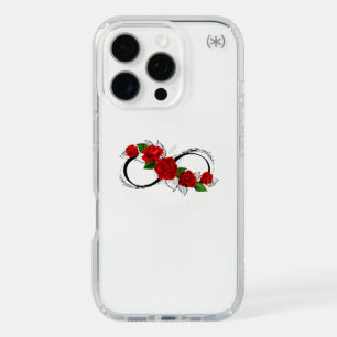 Infinity Symbol with Red Roses iPhone 16 Pro Case