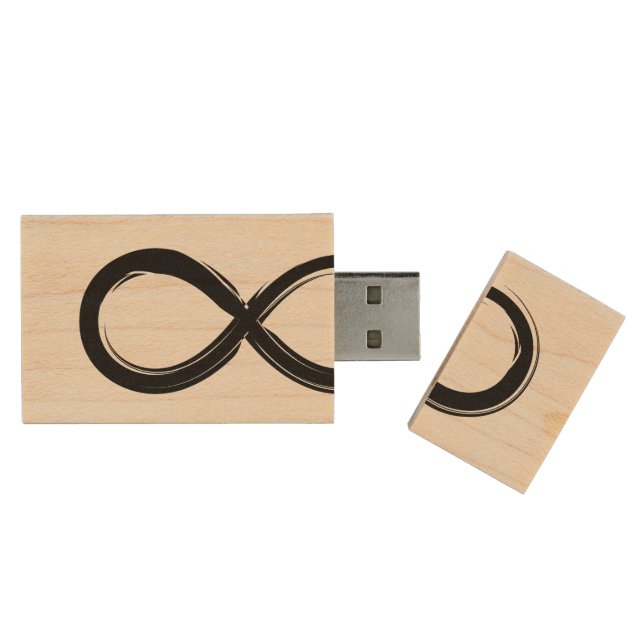 Infinity Symbol Wood USB Flash Drive (Opened)