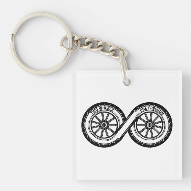 Infinity Two Wheels Freedom Keychain (Front)