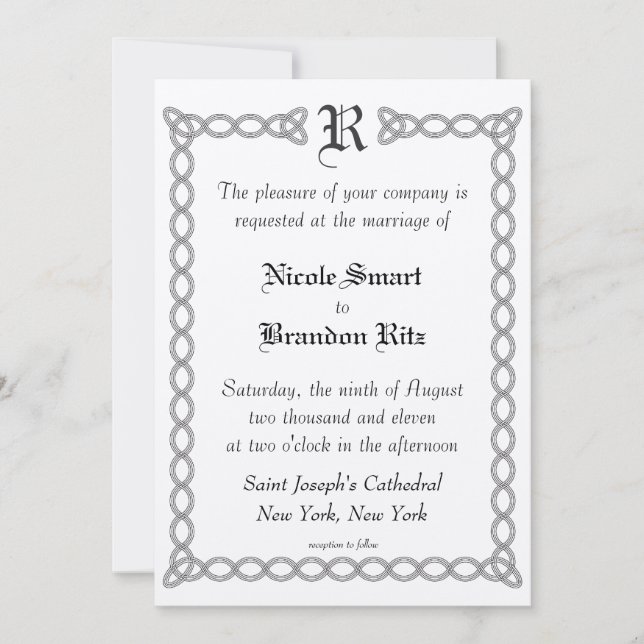 Infinity Wedding Invitation (Front)
