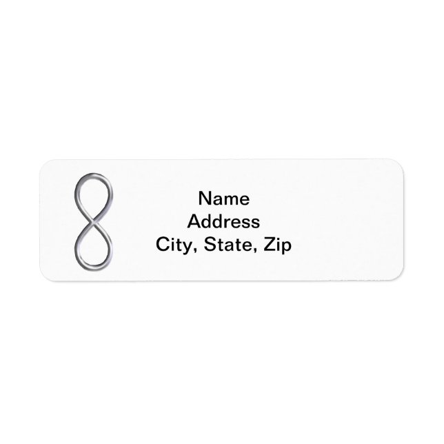 Infinity White Wedding Address Labels (Front)