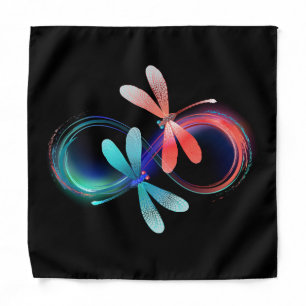 Infinity with glowing dragonflies bandana