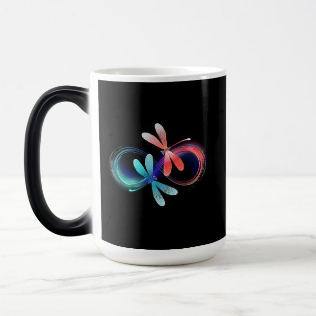Infinity with glowing dragonflies color morph mug  (Left)