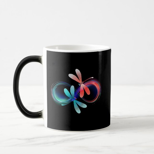 Infinity with glowing dragonflies color morph mug  (Left)