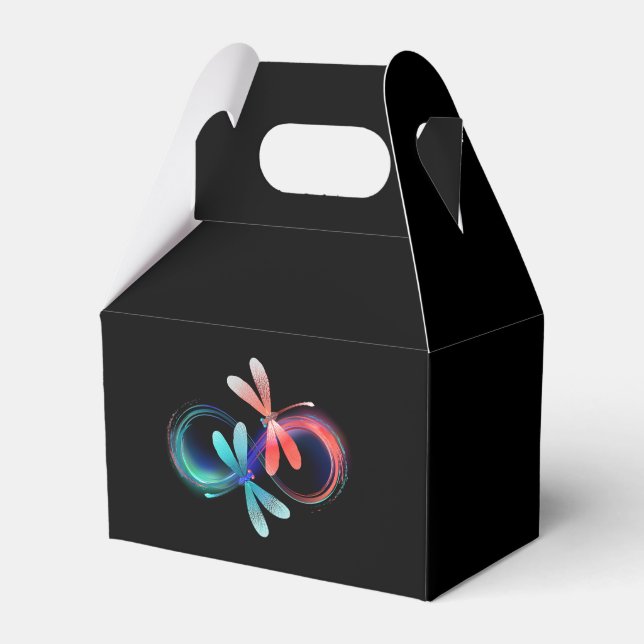 Infinity with glowing dragonflies favor boxes (Front Side)