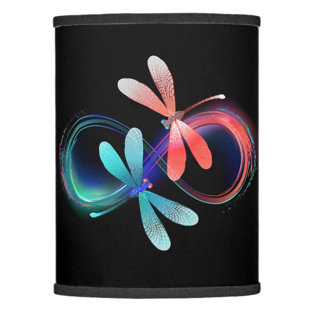 Infinity with glowing dragonflies lamp shade (Front)