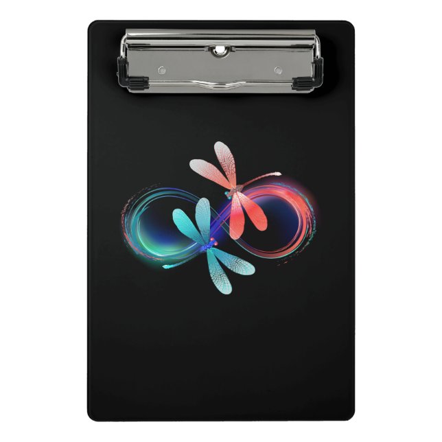 Infinity with glowing dragonflies mini clipboard (Front)