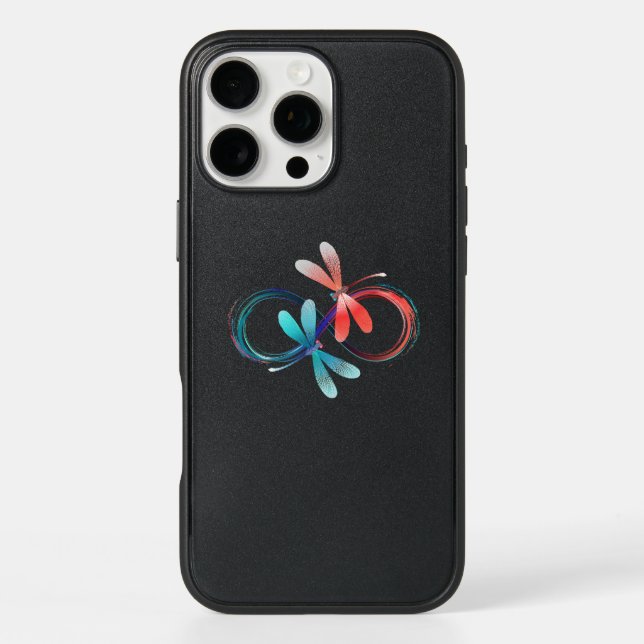 Infinity with glowing dragonflies otterbox iPhone case (Back)