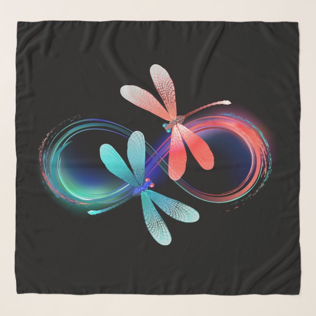 Infinity with glowing dragonflies scarf (Front)