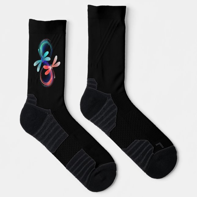 Infinity with glowing dragonflies socks (Right)