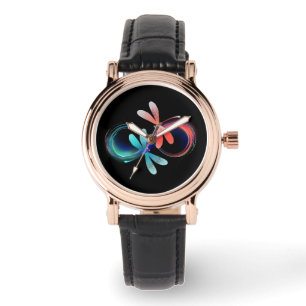 Infinity with glowing dragonflies watch